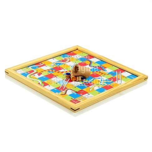 Wooden Handmade 2 in 1 Ludo Magnetic Snakes and Ladders Travel Board Fun Game in Saudi Arabia