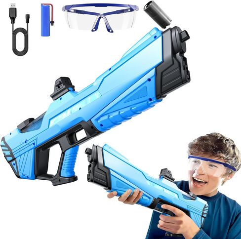 مسدس مياه كهربائية متكافئة للأطفال البالغين مع ضوء LED ، والفاعل الأوتوماتيكي في الهواء الطلق مدافع كمامة اللهب ، وأسلحة المياه المائية شاطئية الحفلات الحفلات （وايت） in Kuwait
