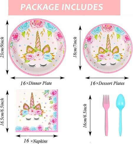 Girls Birthday Party Supplies Including Plates Cups Straws Tablecover for Pink Birthday Party Serve 16 Guests in Saudi Arabia