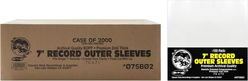(100) 7" 45rpm Record Outer Sleeves - Super Clear Premium 2 Mil Thick - Perfect Fit, Archival Quality in Kuwait