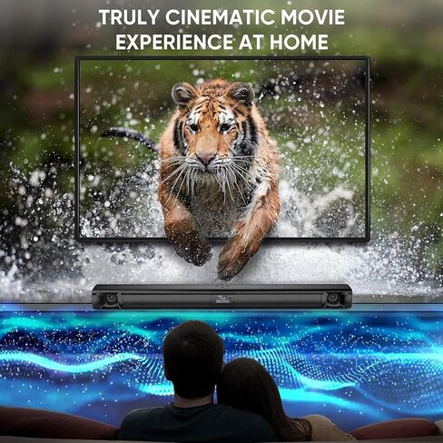 Saiyin Sound Bar,17 inch Sound Bar for Smart TV with Bluetooth 5.3/Optical/AUX Connection, Soundbar for TV/PC/Gaming/Projectors,Wall Mountable & Ultra Compact Design in Kuwait