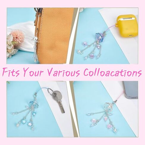 Atarvana 4pcs Cute Phone Case Charms, Cell Phone Charms Aesthetic Bow Keychain Phone Charm for Phone Camera Charms Women Girl Accessories in Kuwait