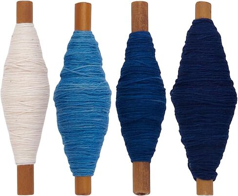 FreeBloss 4 PCS Sashiko Thread Sashiko Kit Sashiko Skein 38 ياردة*4 ألوان نبات طبيعي مصبوغ ساشيكو القطن. in Kuwait
