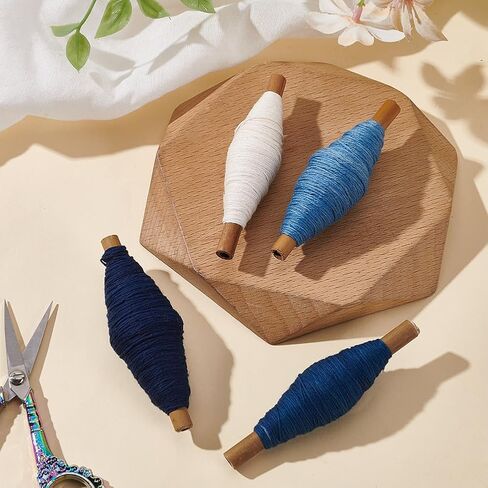 FreeBloss 4 PCS Sashiko Thread Sashiko Kit Sashiko Skein 38 ياردة*4 ألوان نبات طبيعي مصبوغ ساشيكو القطن. in Kuwait