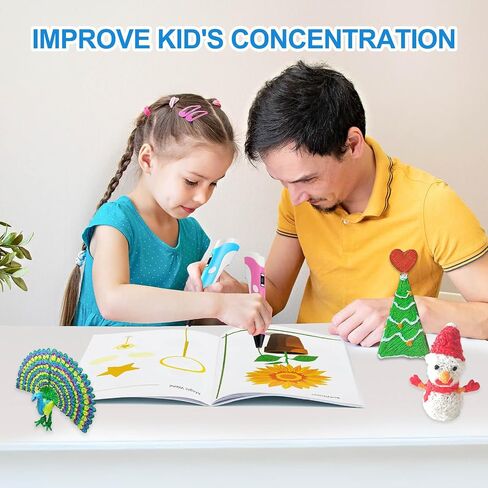 3D Pen Printing Drawing Book, Reusable 40 Patterns Painting Graffiti Template with A PVC Transparent Board, 3D Art Thick Paper Stencils for Kids and Adults Starter 3D DIY Gifts in Saudi Arabia