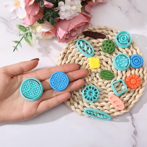 ORIGACH 12 Pcs Flower Clay Cutters, Rose Sunflower Daisy Tulip Cherry Lotus Turtle Leaf Polymer Clay Cutters Set for Earring & Jewelry Making in Saudi Arabia
