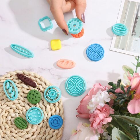 ORIGACH 12 Pcs Flower Clay Cutters, Rose Sunflower Daisy Tulip Cherry Lotus Turtle Leaf Polymer Clay Cutters Set for Earring & Jewelry Making in Saudi Arabia