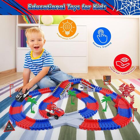 ألعاب السيارات للطفل 4-6 ، 194 PCS سباق سيارة للسيارات للأطفال الذين تتراوح أعمارهم بين 4-8 ، Monster Truck 2+ سنة أعياد الميلاد ، لعبة صغيرة للسيارات in Saudi Arabia