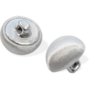 100 Pcs White Tuxedo Buttons 0.6 inch (15 mm) White Satin Buttons for Sewing with Metal Shank 24L Fabric Covered Smooth Cloth Buttons Round for Formalwear Wedding Dress Blouse Skirts Crafts in Kuwait
