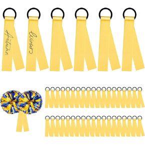 48 Pcs Cheerleader Pom Pom Name Tags, Writable Blank Labels for Cheering Team, Elasticity Marking Tags for Travel Luggage Backpack Keychains (White) in Saudi Arabia