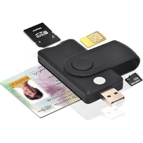CAC Smart Card Reader, 5 in 2 DOD Military USB SIM/SD/TF/ID/IC Card Adapter USB C Sim Card Adapter Compatible with Windows, Linux/Unix, MacOS X in Kuwait