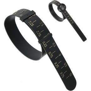 2 Pcs Bracelet Sizer and Ring Measuring Tool Set, Reusable Finger Measure for Ring Size - US Size, Universal Bracelet Measuring Tool for Women Men - UK Sizes (White) in Kuwait