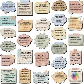 Honoson 324 PCS ملصقات الصحة العقلية للعلامات ، والمكتب ديكور التوعية بالصحة العقلية هدية التفكير الإيجابي التفكير اليومي التأكيد ، ديكور ، in Kuwait
