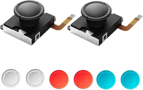 WeChip Guli-Kit TMR Joystick Replacement for Joycon, No Drift, High Precision, 2Pcs TMR Electromagnetic Joystick with Repair Kit, 4 Colors Thumbstick Caps, Compatible with Switch/OLED/Lite in Kuwait