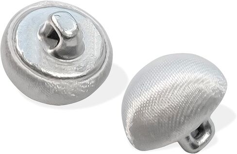 100 Pcs White Tuxedo Buttons 0.6 inch (15 mm) White Satin Buttons for Sewing with Metal Shank 24L Fabric Covered Smooth Cloth Buttons Round for Formalwear Wedding Dress Blouse Skirts Crafts in Kuwait