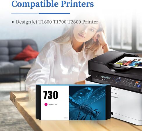 730 حبر خراطيش 300 مل 6pack متوافق مع HP DesignJet T1600 T1700 T2600 Printers استبدال HP 730 حبر خراطيش P2V68A P2V69A P2V70A P2V71A P2V72A P2V73A in Kuwait