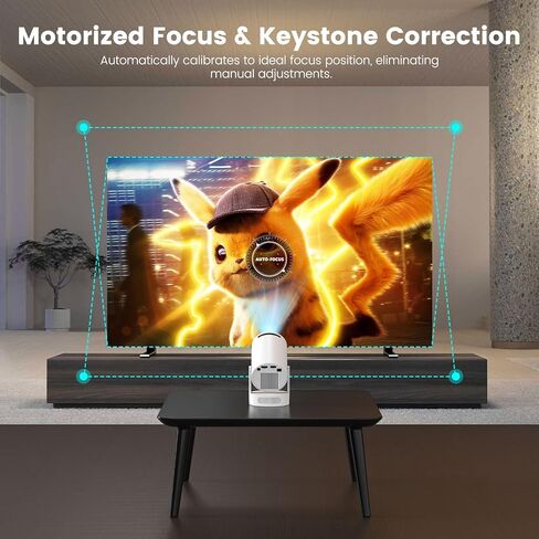 جهاز عرض صغير مع WiFi 6 و Bluetooth ، و 4K 1080p يدعم جهاز عرض محمول ، وتطبيق مدمج ، Android 11 ، 150 ANSI ، تصحيح Keystone Auto ، 40 "-130" in Kuwait