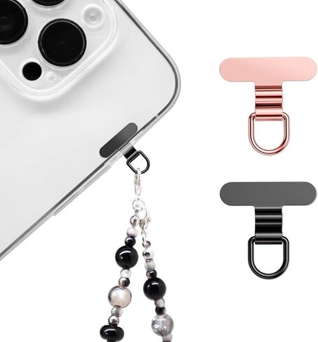 علامة تبويب Mini Metal Phone tether لـ iPhone ، مقطع حبل الهاتف الخليوي ، تصحيح حزام عالمي لحالات الهاتف الكاملة (شمبانيا الذهب+أسود) in Kuwait