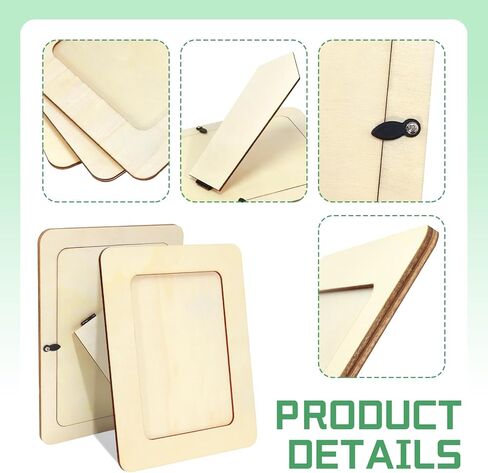 30 Pack Wooden Picture Frames for Crafts, 4" x 6" Photos DIY Wood Picture Frames Unfinished Standing Photo Frames DIY Crafts Wood Decorate for Halloween Thanksgiving Christmas Wedding Birthday in Kuwait