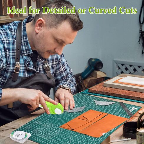 Chunful 5 Pcs Rotary Cutter Set Include 45 mm Rotary Cutter with 2 Blades and 2 Self Healing Sewing Mat Double Sided Self Sewing Craft Board for Quilting Scrap Booking Crafts Fabric(A4,9 x 12 Inch) in Saudi Arabia