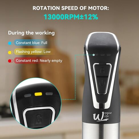 Cordless Portable Immersion Blender 5-in-1 Blender Set, Ice Crushing Power with One-Touch Speed Control, Comes with Potato Masher, Whisk, Chopper, Beaker, and Storage Case, Stainless Steel in Kuwait