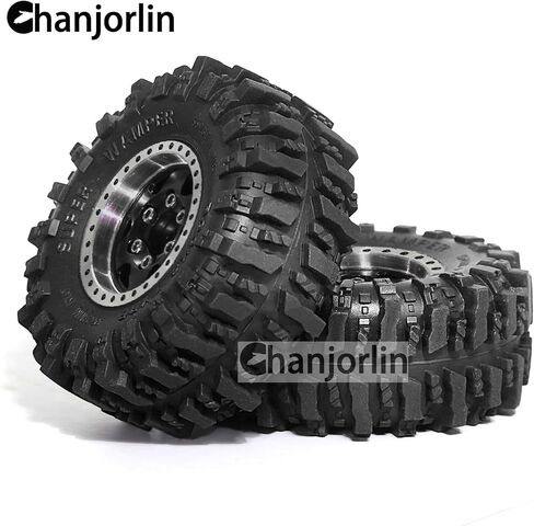 1/24 1/18 RC Crawler Tires and Beadlock Wheels Rims Offset -2.5mm 1.0 Super Soft Sticky Mud Terrain Rock Tyres OD 55mm For 1:24 1:18 Car Axial SCX24 FMS AX24 FCX18 FCX24 TRX4M 4Pcs (Bronze) in Kuwait