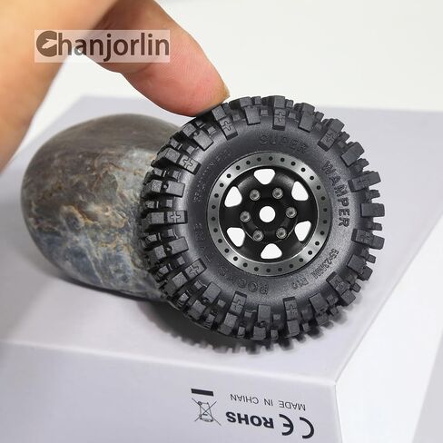 1/24 1/18 RC Crawler Tires and Beadlock Wheels Rims Offset -2.5mm 1.0 Super Soft Sticky Mud Terrain Rock Tyres OD 55mm For 1:24 1:18 Car Axial SCX24 FMS AX24 FCX18 FCX24 TRX4M 4Pcs (Bronze) in Kuwait