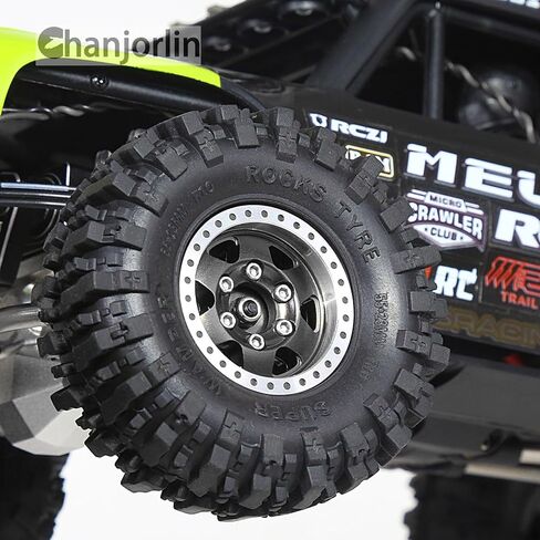 1/24 1/18 RC Crawler Tires and Beadlock Wheels Rims Offset -2.5mm 1.0 Super Soft Sticky Mud Terrain Rock Tyres OD 55mm For 1:24 1:18 Car Axial SCX24 FMS AX24 FCX18 FCX24 TRX4M 4Pcs (Bronze) in Kuwait
