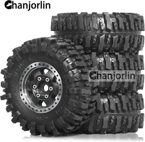 1/24 1/18 RC Crawler Tires and Beadlock Wheels Rims Offset -2.5mm 1.0 Super Soft Sticky Mud Terrain Rock Tyres OD 55mm For 1:24 1:18 Car Axial SCX24 FMS AX24 FCX18 FCX24 TRX4M 4Pcs (Bronze) in Kuwait