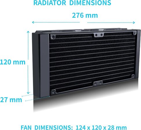 Lian Li Galahad II Lite Liquid Cooler 240mm Performance PBT Fans–AIO CPU Water Cooling, Customizable Pump ARGB Pump Block, Switchable Lid & 28mm PBT Fan for LGA 1700/1851/AM5/4 (GA2L24PB) in Kuwait