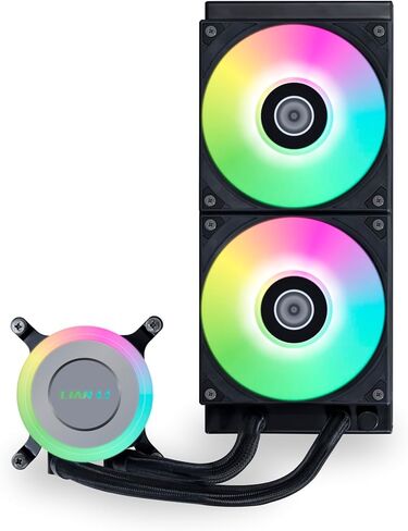 Lian Li Galahad II Lite Liquid Cooler 240mm Performance PBT Fans–AIO CPU Water Cooling, Customizable Pump ARGB Pump Block, Switchable Lid & 28mm PBT Fan for LGA 1700/1851/AM5/4 (GA2L24PB) in Kuwait