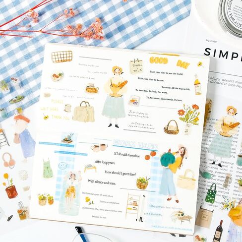 ملصقات مخطط ، 365+ PCS يوميًا ، ملصقات تقويم موسمية شهرية يوميًا لـ Bullet Journal Scrapbook Envelope Envelope in Saudi Arabia