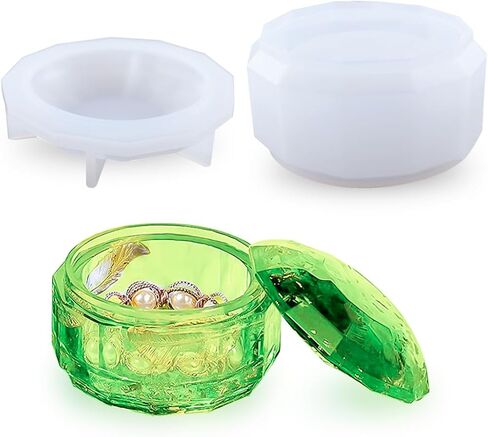 Voyyphixa 2 Pcs Vase Resin Molds, Flower Pot Silicone Resin Molds, Geometric Vase Epoxy Resin Casting Molds for DIY Crafts Makeup Brush/Pen Holder Home Decor in Saudi Arabia