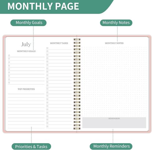 مخطط شهري 2025-2026 ، مخطط تقويم 24 شهرًا مع تغطية PVC مرنة للأعمال المنزلية والمدرسة والمكاتب ، 7 "× 9" ، يناير 2025-ديسمبر 2026-جرين in Kuwait