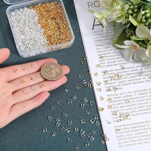 1 Box 1200Pcs Wire Guardians Gold Wire Guard Thread Protector Loop U Shape Protective Tube Brass Wires Cable Guardian for Earring Bracelet Necklace Jewelry Making Supplies DIY Beading Craft in Kuwait