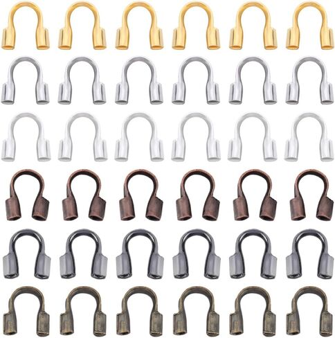 1 Box 1200Pcs Wire Guardians Gold Wire Guard Thread Protector Loop U Shape Protective Tube Brass Wires Cable Guardian for Earring Bracelet Necklace Jewelry Making Supplies DIY Beading Craft in Saudi Arabia