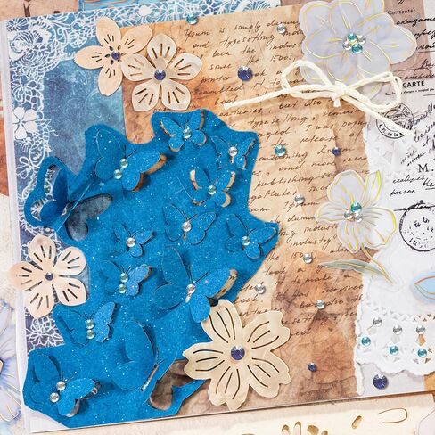 2722 Pcs Acrylic Rhinestone Sticker Self Adhesive Gem Crystal Sticker Sheet Stick on Diamond for Crafting Scrapbooking Card Making Collage Round Shape Back-glued 4 Sizes: 3/4/5/6mm (Silvia) in Kuwait