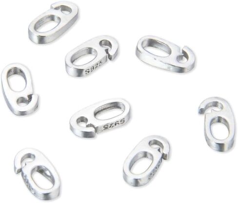 10pcs Adabele Authentic 925 Sterling Silver Hypoallergenic Pendant Clasp Split Hidden Loop Bail Clip 7.6mm (0.3 Inch) Small Tiny Strong for DIY Craft Jewelry Making SS231-1 in Kuwait