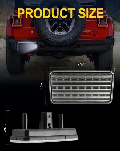 LED License Plate Light Tag Light Compatible with Jeep JK Wrangler 2007-2018 Rear Tag Lamp Replacement Assembly 1-Piece in Kuwait