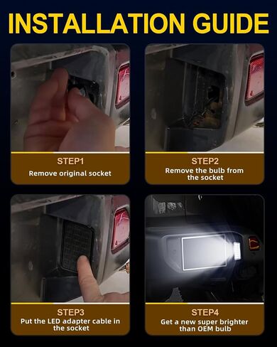 LED License Plate Light Tag Light Compatible with Jeep JK Wrangler 2007-2018 Rear Tag Lamp Replacement Assembly 1-Piece in Kuwait