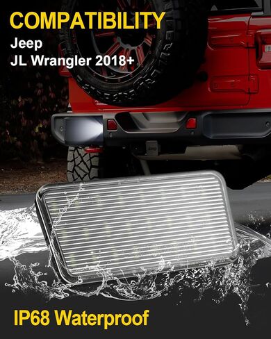 LED License Plate Light Tag Light Compatible with Jeep JK Wrangler 2007-2018 Rear Tag Lamp Replacement Assembly 1-Piece in Kuwait