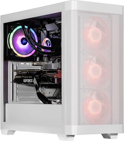 Velztorm White Pilum Custom Gaming Desktop PC (AMD Ryzen 7 5700x ، Geforce RTX 5070 ، 32GB DDR4 ، 2TB PCIe SSD + 2TB HDD ، RGB Fans ، 120mm AIO ، 750W PSU ، WIFI 5 ، Bluetooth 5.0 ، RJ-45 ، WIN 11 PRO) in Kuwait