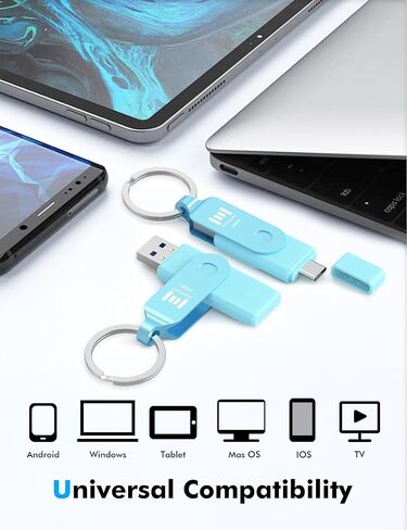 Mosdart 256gb مزدوج USB C محرك أقراص فلاش ، تسريع إلى 150 ميجابايت/ثانية من النوع C ومحرك الإبهام مع الحبل ومؤشر LED ، عصا الذاكرة exfat لجهاز iPhone 15 ، 16 ، iPad ، Android Phone ، Pink ، Pink in Kuwait