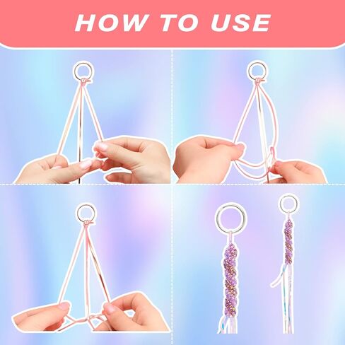 PP Opount Plastic Lanyard String Kit و 15 Gimp String مع 40 ملحقات سلسلة المفاتيح والتعليمات التفصيلية وسلسلة Boondoggle لأساور DIY وسلاسل المفاتيح والطمر (اللون الصلب/اللمعان/الليزر) in Kuwait