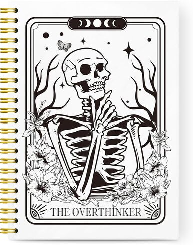 Gothic Tarot Spiral Notebook,The Reader Skull Lined Notebook Hardcover,College Ruled Notebook Journal for Writing,Book Lovers Gifts for Women Friend Teens,5.5x8.3 in Saudi Arabia