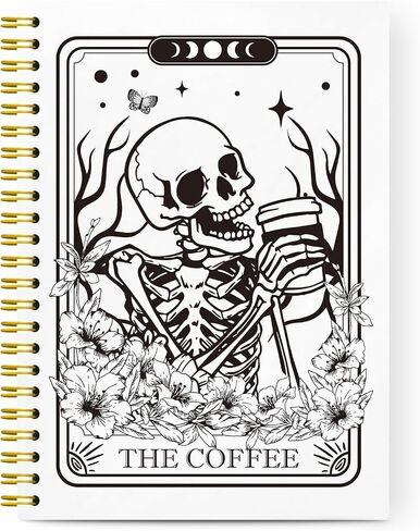 Gothic Tarot Spiral Notebook,The Reader Skull Lined Notebook Hardcover,College Ruled Notebook Journal for Writing,Book Lovers Gifts for Women Friend Teens,5.5x8.3 in Saudi Arabia