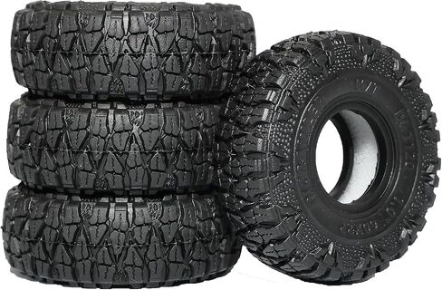 DJCRAWLER 1.0 بوصة لزجة إطارات ناعمة 50.8 * 22.8 مم ل TRX-4M SCX24 1/18 1/24 ترقيات العجلات ، اللزوجة العالية RC Crawler MT Rubber Tyre in Kuwait