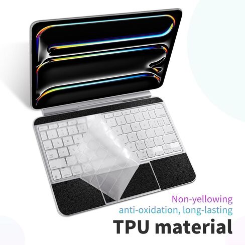 Vinyl Skin Stickers for 2025 iPad Air M3 13 inch Magic Keyboard 5-Piece Self-Adhesive,Pre-Cut Protective Decal Cover Full body wrap protection (Top+Bottom+Trackpad+Hinge+Keyboard cover)（White） in Saudi Arabia