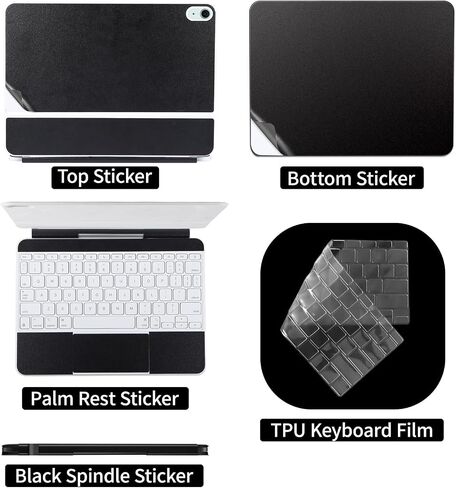 Vinyl Skin Stickers for 2025 iPad Air M3 13 inch Magic Keyboard 5-Piece Self-Adhesive,Pre-Cut Protective Decal Cover Full body wrap protection (Top+Bottom+Trackpad+Hinge+Keyboard cover)（White） in Saudi Arabia