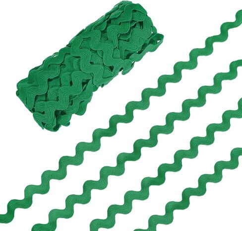 Rick Rack Trim, 10 Yard 10mm / 0.4 Inch Wave Bending Fringe Trimming Ribbon for Sewing/DIY Crafts/Clothes/Decoration, Polyester RIC Rac Trim [Black] in Saudi Arabia